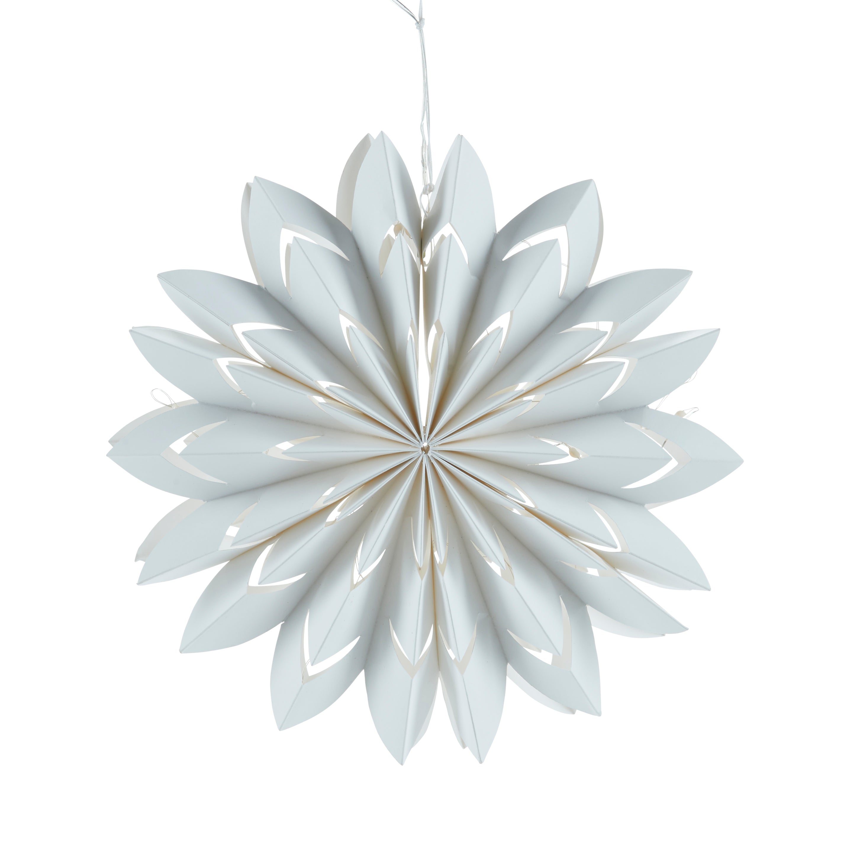 LED papirstjerne, hvid - Ø30 cm.